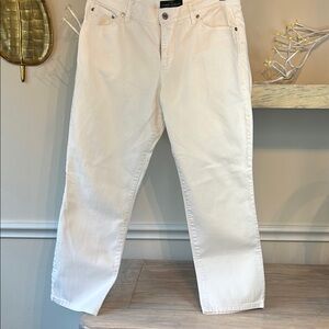 White Straight-Leg Jeans